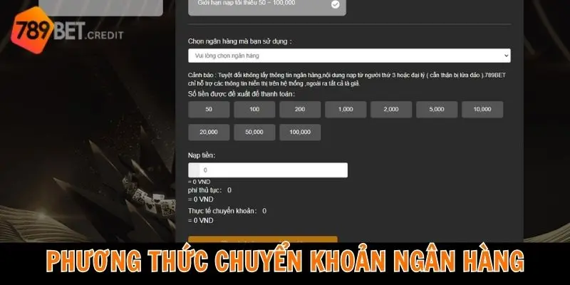 Nạp ngân hàng địa phương tại 789 BET